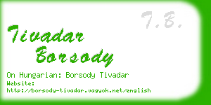 tivadar borsody business card